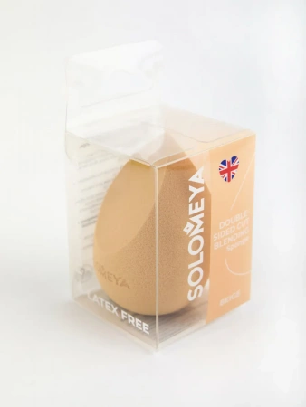 Спонж для макияжа с двойным срезом, Бежевый Solomeya Double-Sided Cut blending sponge, Beige, 1 шт